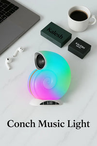 Conch Music Light Lamp, Desktop Smart Speaker Atmosphere Light, Alarm Clock Wake Up Light, Symphony Dynamic Smart Night Light Table Lamp, APP Control Light Adjustment with 2000mAh Battery - Kalesh Monk