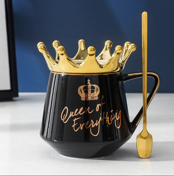 Coffee Tea Mug Cup Queen of Everything Ceramic Printed Gift for Loved Ones Funky Designer Mug Microwave Safe - Random