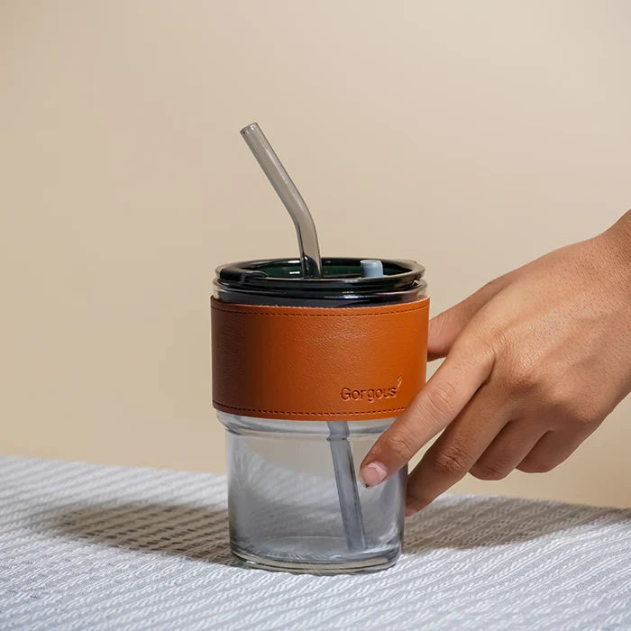 Leather glass tumbler - Kalesh Monk