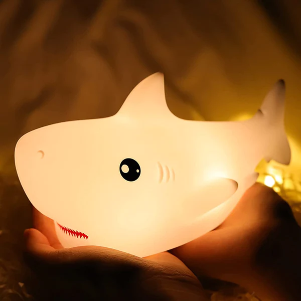 led rechargable shark night light lamp