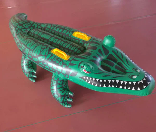 Inflatable Crocodile Pool Float Ride-on Crocodile-shaped Floating Bed With Handle Great For Pool Party. - Kalesh Monk