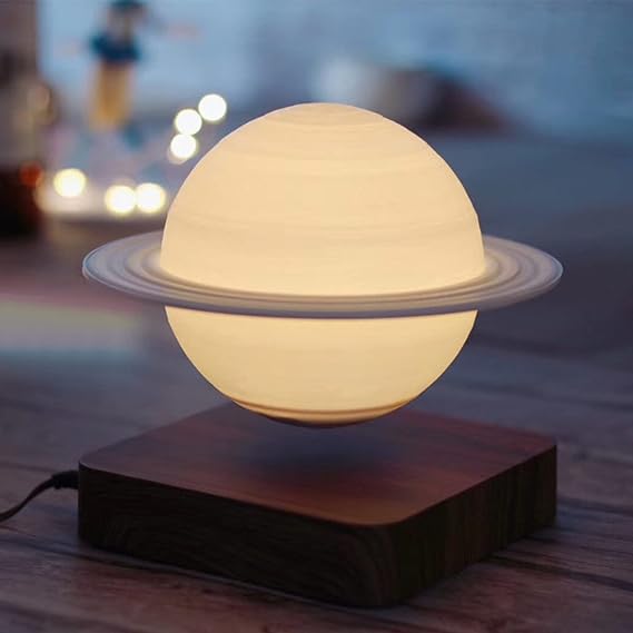 Magnetic Levitation Saturn Lamp Night Light LED 3D Printing Floating Lamp 360° Rotating Lamp Global Desk Lamp for Living Room Bedroom Decor - Kalesh Monk