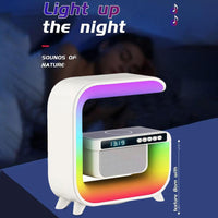 RGB LED Speaker Rgb Night Lamp with app Wireless Charger Alarm Clock Desk Lamp Wireless Charging Wakeup Light - Kalesh Monk