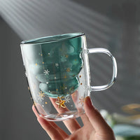 Christmas Wish Glass Cup Cute Coffee Mug Cartoon Christmas