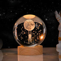 3D Crystal Ball Nightlight Decolamp Solar System Model Decor Science Astronomy Universe Cool Desk Present Space Gifts Decor,