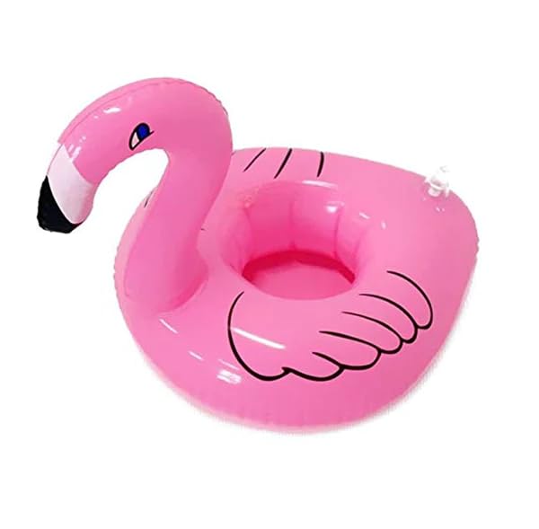 Inflatable Floating Flamingo Drink Holder Pack of 12(Pink Flamingo)