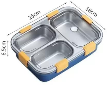3 Compartment Stainless Steel Leakproof Lunchbox - Kalesh Monk