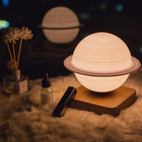Magnetic Levitation Saturn Lamp Night Light LED 3D Printing Floating Lamp 360° Rotating Lamp Global Desk Lamp for Living Room Bedroom Decor - Kalesh Monk