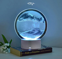 1pc Blue Mountain Pattern Decoration Craft, Round Plastic Home Ornament For Home Decor