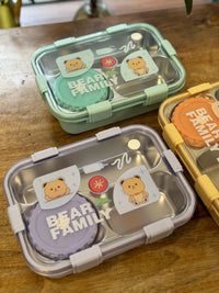 Bear Family Bento Stainless Steel lunch box - Kalesh Monk