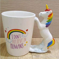 Unicorn Mug 3D Creative Art Coffee Mug Ceramic Milk Cups Travel Mug with Unicorn Handle