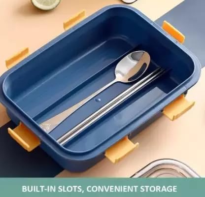 3 Compartment Stainless Steel Leakproof Lunchbox - Kalesh Monk