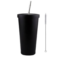 Tumbler Bottle | Tumbler with Straw and Lid, Insulated Tumbler, Double Wall Insulated Travel Tumbler, Hot & Cold Thermos Sipper, Stainless Steel Leak Proof (Black) - Kalesh Monk