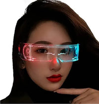 Luminous LED Futuristic Goggles for Party & Cosplay – Rechargeable Light Up Glasses for Rave, Festival, Halloween & Night Events