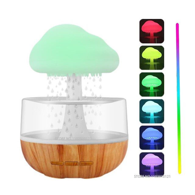 Rain Cloud Humidifier Water Drip, Mushroom Humidifier Waterfall Lamp, Mushroom Diffuser, Cloud Humidifier Rain Drop, Rain Sounds for Sleeping, Rain Cloud Diffuser - Kalesh Monk