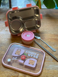 Bear Family Bento Stainless Steel lunch box - Kalesh Monk