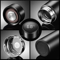 Smart LED temprature Display indicator stainless steel hot 500 ml Bottle (Pack of 1, Black, Steel) - Kalesh Monk