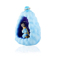 Stellar LED Night Lamp Resin Night Light Boy Statue for Kids Battery Powered Night Light Cute Bedside Lamp Resin Night Light Rechargeable Table Lamp for Kids Bedroom, Home decor, Office, Showcase (Blue) - Kalesh Monk