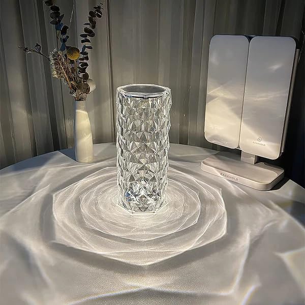 Crystal Rose Lamp with Remote – 16 Color LED Light | Luxury Ambient Mood Lighting for Bedroom, Living Room & Gifting - Kalesh Monk