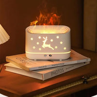 Flame Humidifier with LED Fire Effect – Cool Mist Aromatherapy Diffuser | USB Portable Air Purifier & Mood Light for Bedroom & Home Decor