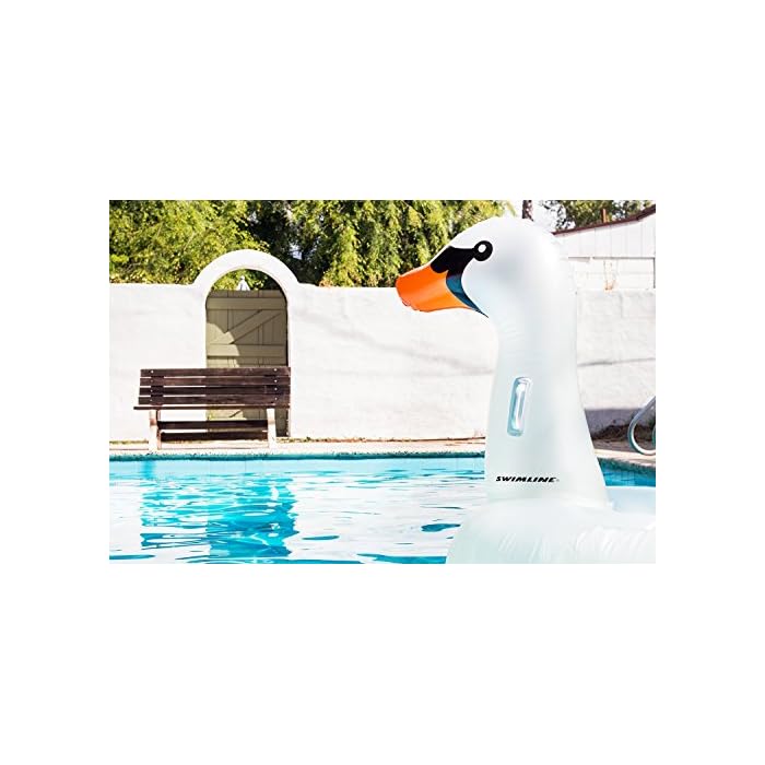 Swan pool inflatables boat,Water inflatable little swan floating row pvc blowing white swan floating bed for pool in hot summers. - Kalesh Monk