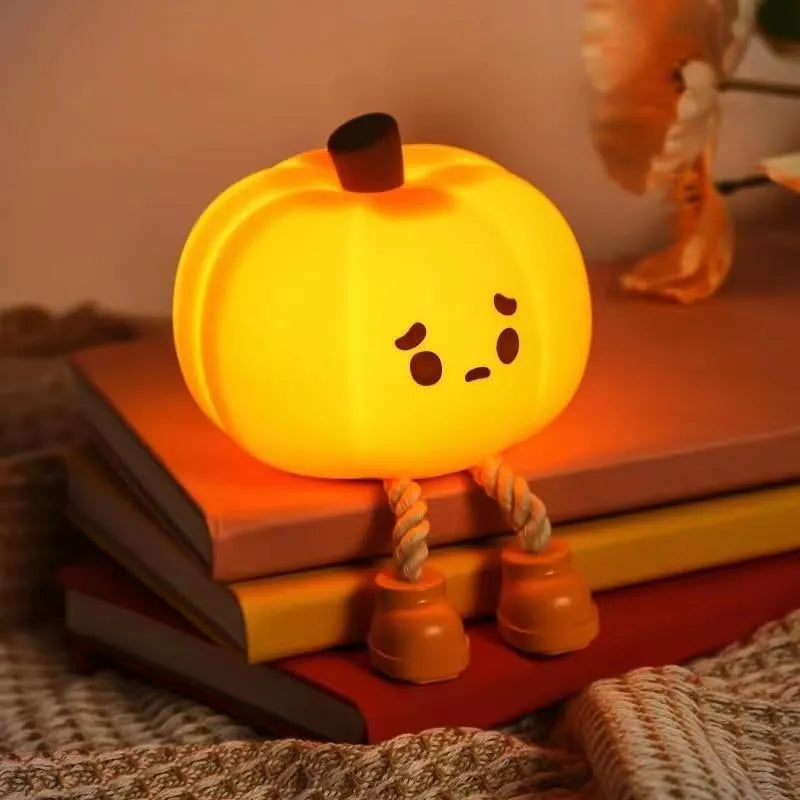 Pumpkin LED Lamp – Rechargeable Silicone Night Light for Gifting & Bedroom