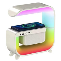 RGB LED Speaker Rgb Night Lamp with app Wireless Charger Alarm Clock Desk Lamp Wireless Charging Wakeup Light - Kalesh Monk