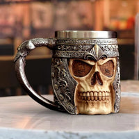 3D Skull Viking Stainless Steel Coffee Mug