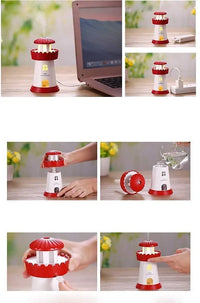 Lighthouse Humidifier – USB Aroma Diffuser with LED Beacon Light | Cool Mist Air Purifier for Bedroom, Home & Office Decor