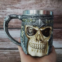 3D Skull Viking Stainless Steel Coffee Mug