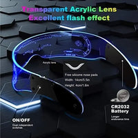 Luminous LED Futuristic Goggles for Party & Cosplay – Rechargeable Light Up Glasses for Rave, Festival, Halloween & Night Events
