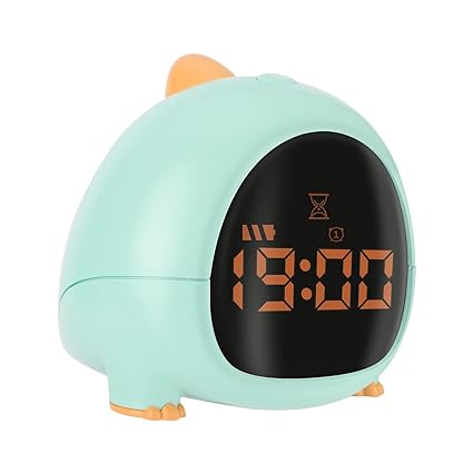 Cute Dinosaur Alarm Clock with USB Charging Port, 2 Alarms Loud LED Display, Snooze Function, Desk Clock Adjustable Ringtone Timed Reminder Dual Alarms, Snooze, Digital Display, Nap Timer, 8 Levels Adjustable  Volume for Kids