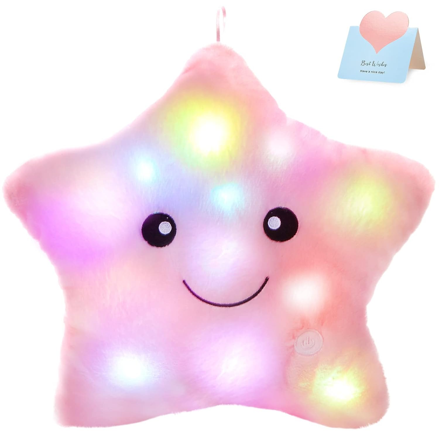 Twinkle Star Glowing LED Night Light Plush Pillows Stuffed Toys (Available in Blue, Pink, Purple, Yellow, White)