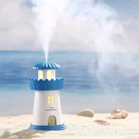 Lighthouse Humidifier – USB Aroma Diffuser with LED Beacon Light | Cool Mist Air Purifier for Bedroom, Home & Office Decor
