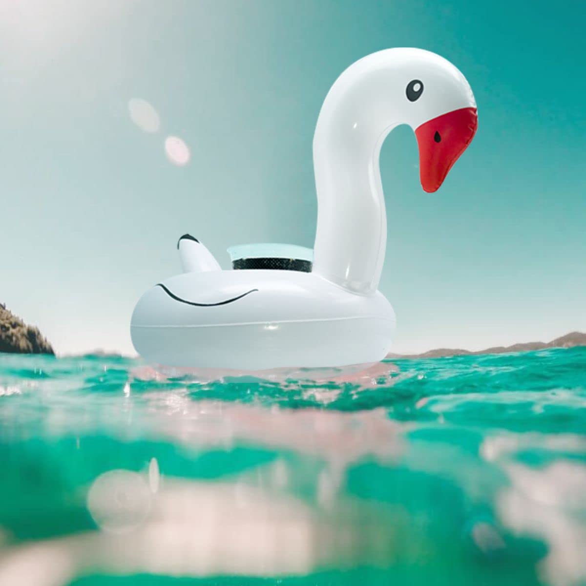 Inflatable Floating Swan Drink Holder Swimming Pool Float Coaster Cup Holder - Kalesh Monk