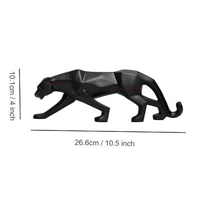 Decorative Black Jaguar Panther Statue Showpiece Leopard Resin Animal Sculpture Decorative Showpiece - Kalesh Monk