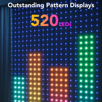 Smart 400 LED Curtain Lights - Bluetooth, Music Sync, Custom Patterns & Text, RGB Colors