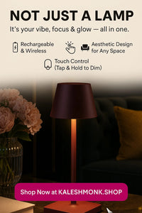 Rechargeable LED Touch Lamp for Desk & Bedside | Wireless Dimmable Table Light | Minimalist Home & Office Decor - Kalesh Monk