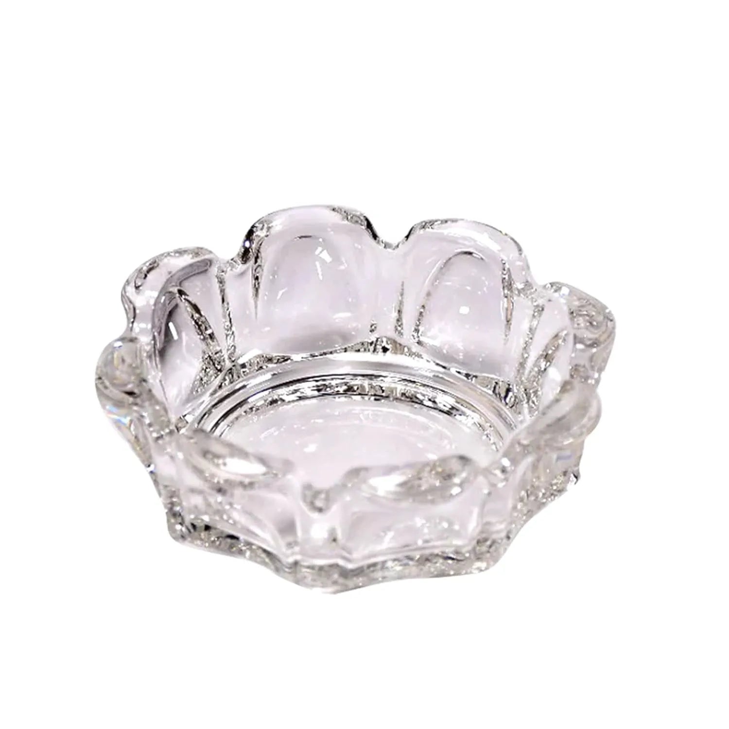 Luxury Crystal Glass Ashtray – Heavy Round Design for Tabletop, Bar, Lounge & Party Decor
