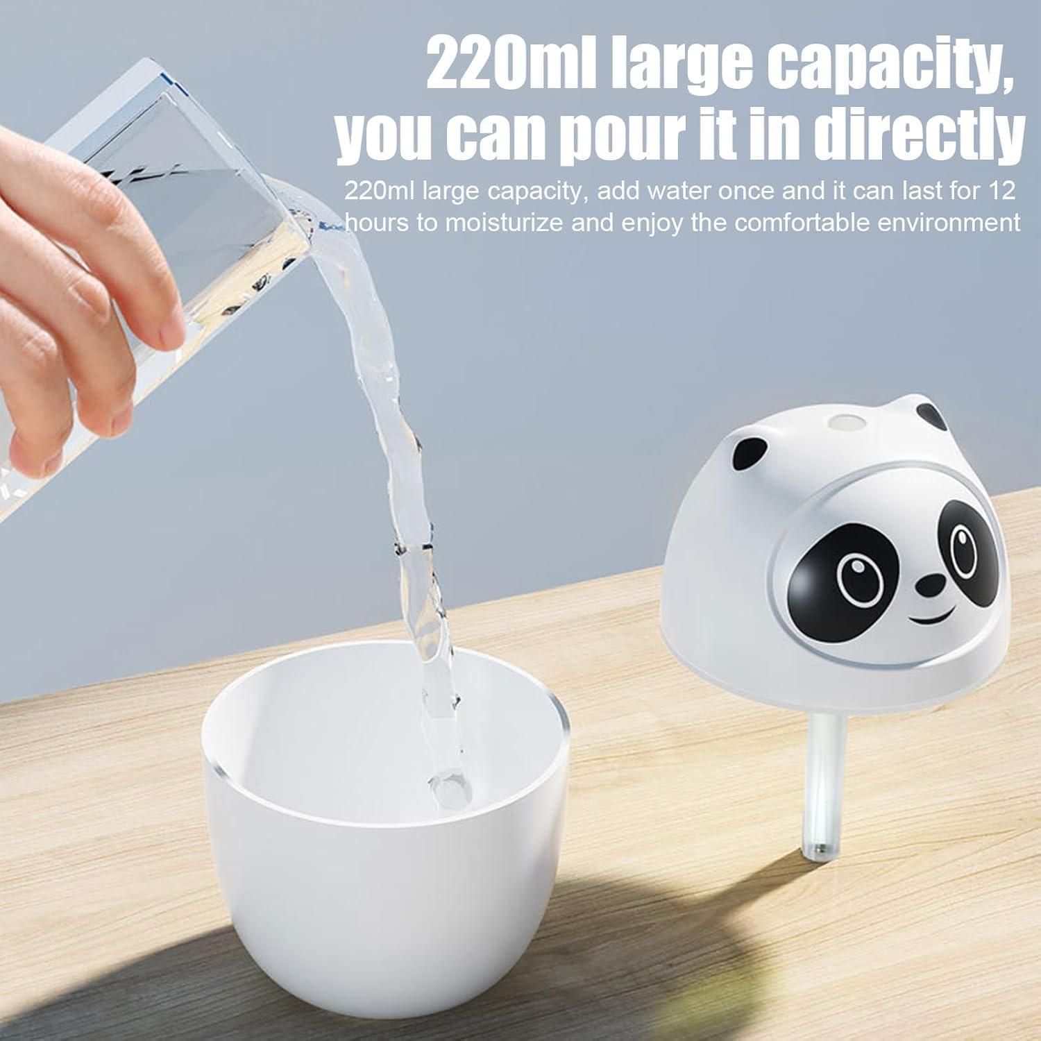 Mini Cute Panda Cool Mist Humidifier for Room Moisture - Kalesh Monk