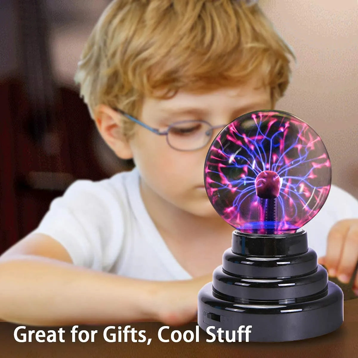Electric Plasma Ball Lamp – Touch & Sound Activated Lightning Sphere | Fun Science Party Light for Room Decor, Gaming Setup & Gifts