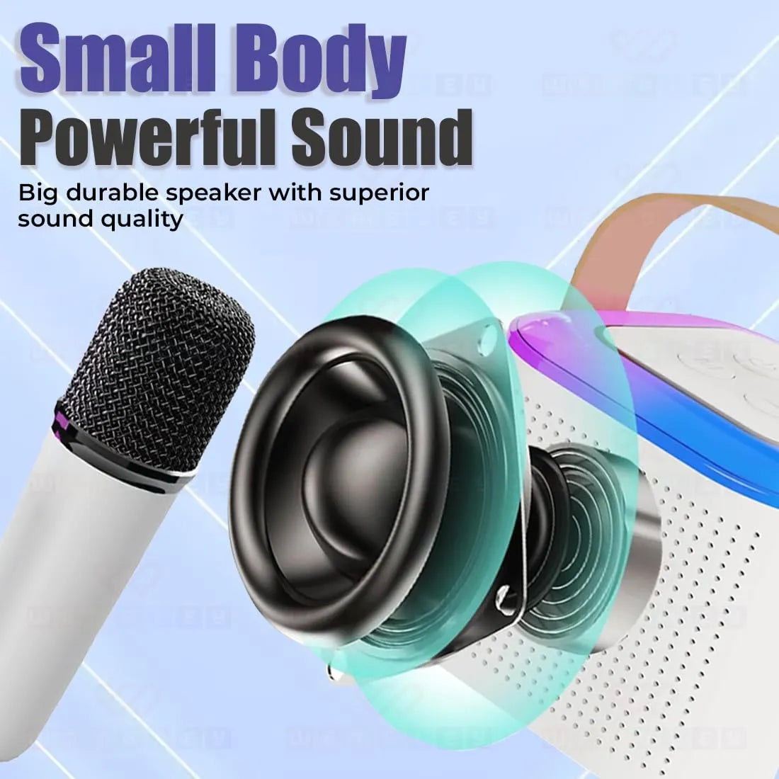 Rechargeable Wireless Karaoke Microphone with Built-in Bluetooth Speaker – 5-in-1 Mic for Singing, Parties, Family Fun & Travel