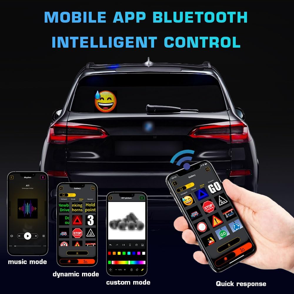 32 x 32 Inch Programmable LED Display Cell Phone Control Screen for Car Home Decoration, 1 Set Max Display, Advertising - Kalesh Monk