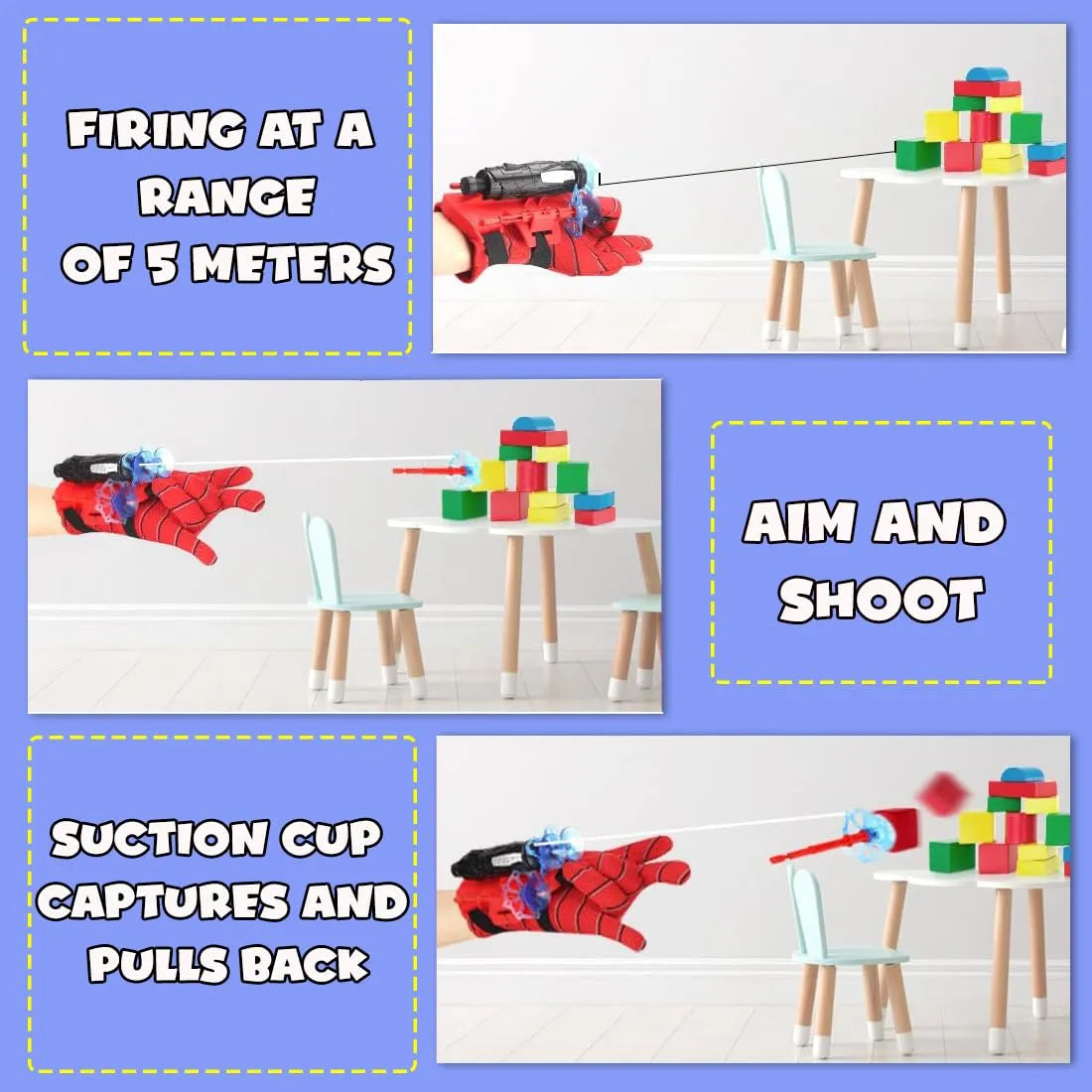 Spider Web Shooter Toy for Kids – Wrist Launcher Roleplay Kit with Glove & Dart Refills | Party Costume & Cosplay Prop for Boys & Girls