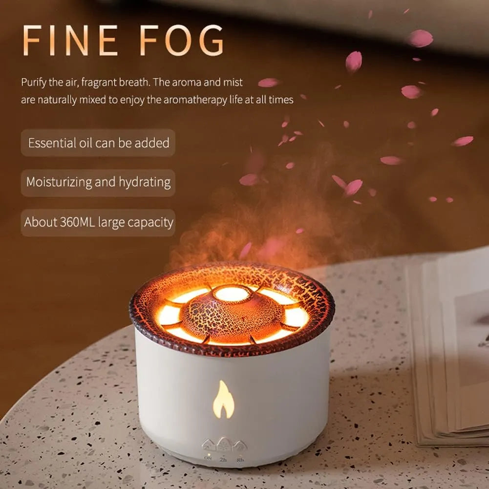 Volcano LED Humidifier – Aromatherapy Diffuser with Lava Effect | Cool Mist Air Purifier & Night Light for Home, Office & Bedroom
