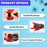 Spider Web Shooter Toy for Kids – Wrist Launcher Roleplay Kit with Glove & Dart Refills | Party Costume & Cosplay Prop for Boys & Girls