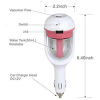 Car Humidifier – USB Mini Cool Mist Diffuser with LED Light | Portable Aroma Air Purifier for Car, Office & Travel