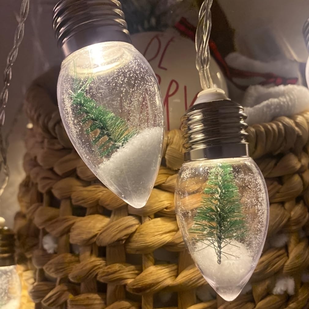 Christmas Tree Snow Globe Tree String Lights - Kalesh Monk