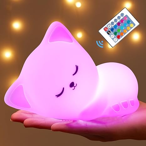 Soft Silicone Cat Seven Colors LED Night Light - Kalesh Monk