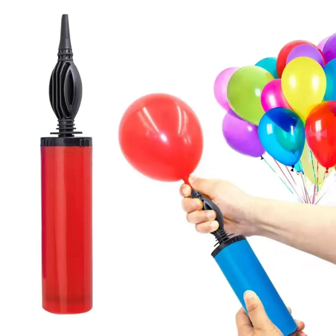 Double Nozzle Balloon Pump for Party Decoration – Manual Balloon Inflator for Birthday, Baby Shower & Celebration Setup